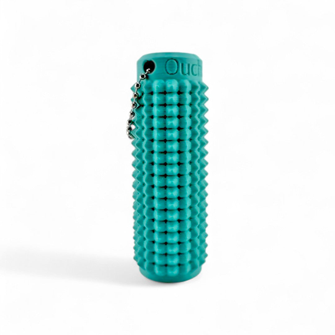 Little Ouchies Grippies shown in teal, Little Ouchies Grippies are designed for pain stims, Little Ouchies Grippies for anxiety and stress, Little Ouchies for sensory regulation, Little Ouchies for self-soothing, pain stim toys for kids, autism fidgets for adults, discrete fidget toys