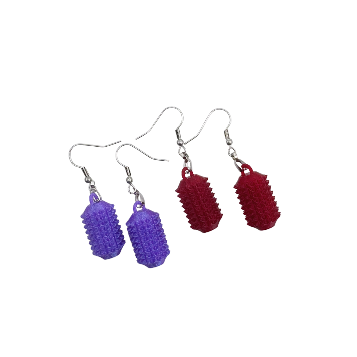 Little Ouchies Spikie Earrings, Little Ouchies Spikie Earrings designed for pain stims, Little Ouchies Spikie Earrings for anxiety and stress, Little Ouchies for sensory regulation, Little Ouchies for self-soothing, pain stim toys for kids, autism fidgets for adults, discrete fidget toys, small fidgets, wearable fidget, wearable fidget for adults