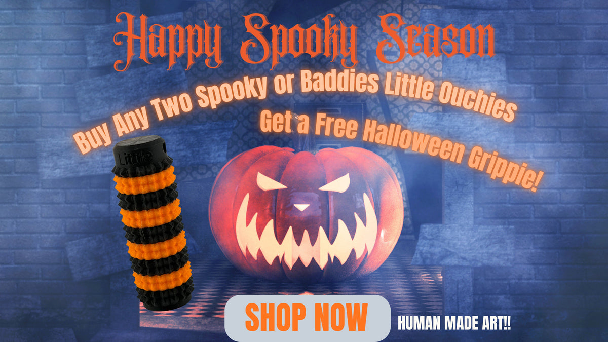 Buy any 2 Spooky Season items and get a free Pumpkin Stripes Grippie, through 31 October