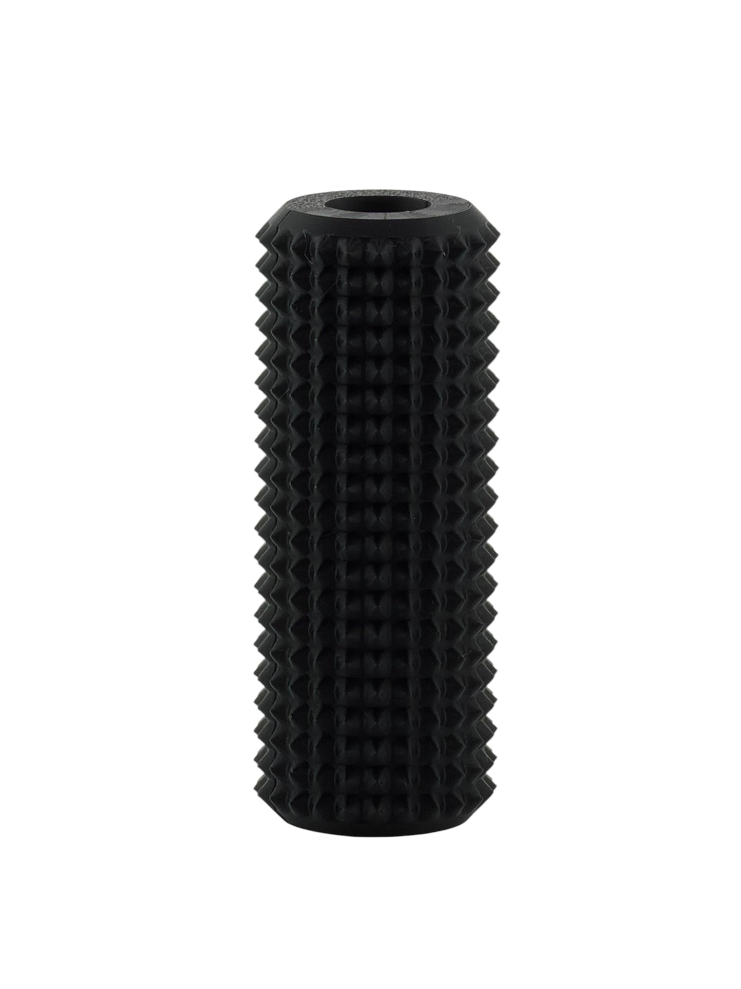 Black Little Ouchies Tag Along strap clip sensory fidget, a textured bar that clips onto backpack and bag straps