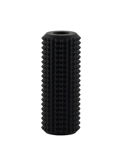 Black Little Ouchies Tag Along strap clip sensory fidget, a textured bar that clips onto backpack and bag straps