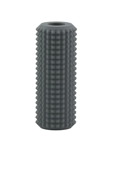 Gray Little Ouchies Tag Along strap clip sensory fidget, a textured bar that clips onto backpack and bag straps
