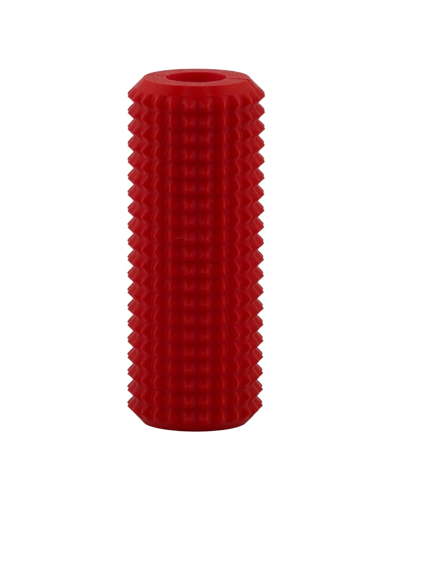 Red Little Ouchies Tag Along strap clip sensory fidget, a textured bar that clips onto backpack and bag straps