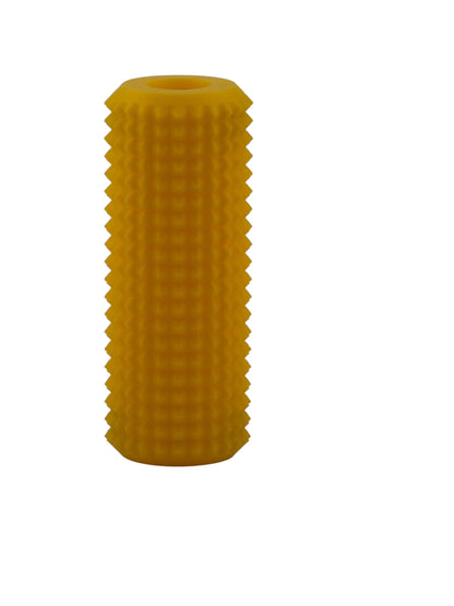 Yellow Little Ouchies Tag Along strap clip sensory fidget, a textured bar that clips onto backpack and bag straps