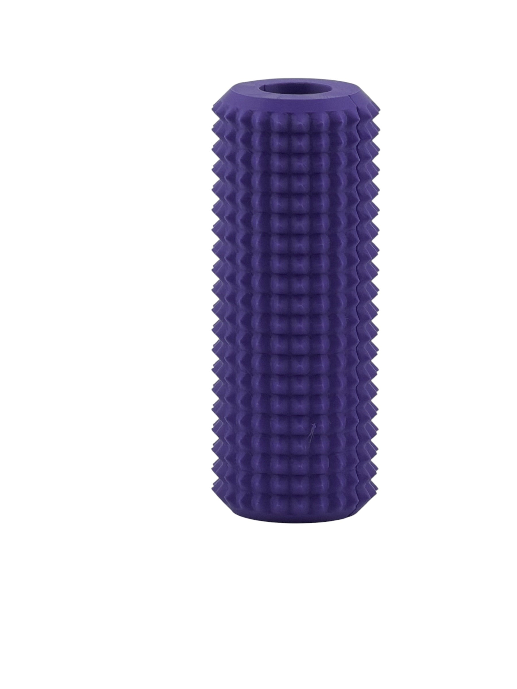 Purple Little Ouchies Tag Along strap clip sensory fidget, a textured bar that clips onto backpack and bag straps