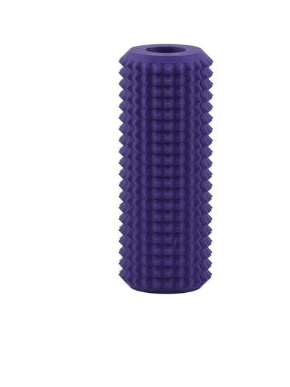 Purple Little Ouchies Tag Along strap clip sensory fidget, a textured bar that clips onto backpack and bag straps
