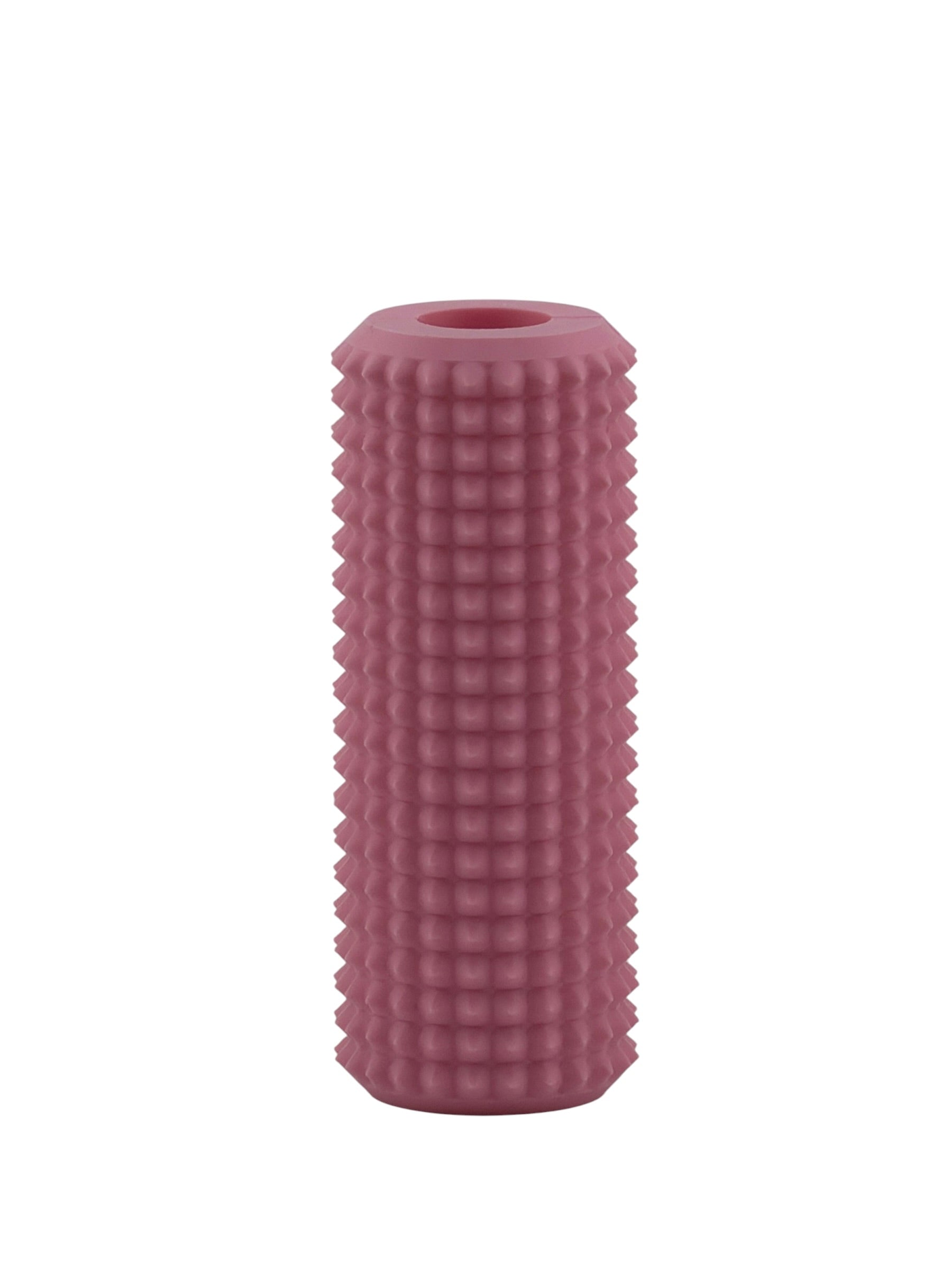 Pink Little Ouchies Tag Along strap clip sensory fidget, a textured bar that clips onto backpack and bag straps