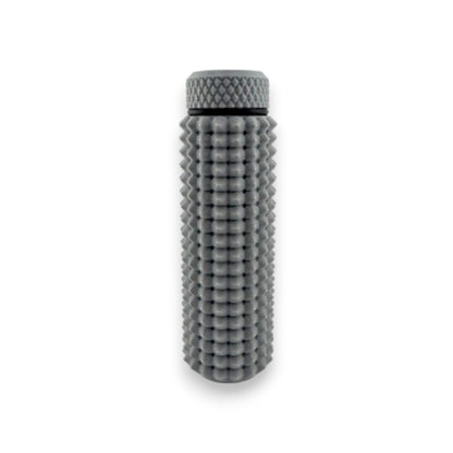 Little Ouchies Grippie Chapstick Holder shown in gray, Little Ouchies Grippie Chapstick Holders are designed for pain stims, Little Ouchies Grippie Chapstick Holder for anxiety and stress, Little Ouchies for sensory regulation, Little Ouchies for self-soothing, pain stim accessories, autism fidgets for adults, discrete fidget toys, small fidgets 
