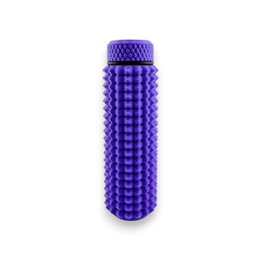 Little Ouchies Grippie Chapstick Holder shown in purple, Little Ouchies Grippie Chapstick Holders are designed for pain stims, Little Ouchies Grippie Chapstick Holder for anxiety and stress, Little Ouchies for sensory regulation, Little Ouchies for self-soothing, pain stim accessories, pain stim fidget, autism fidgets for adults, discrete fidget toys, small fidgets 
