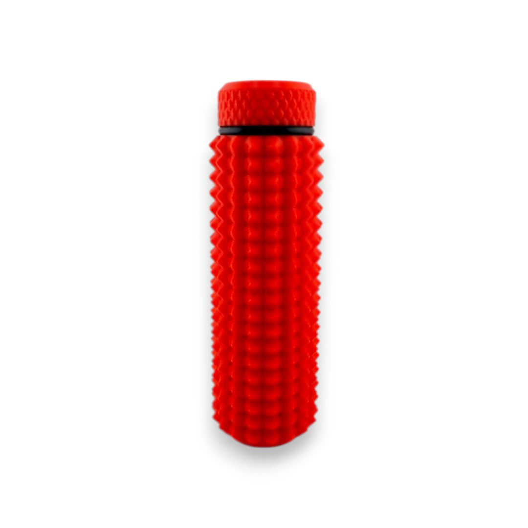 Little Ouchies Grippie Chapstick Holder shown in red, Little Ouchies Grippie Chapstick Holders are designed for pain stims, Little Ouchies Grippie Chapstick Holder for anxiety and stress, Little Ouchies for sensory regulation, Little Ouchies for self-soothing, pain stim accessories, autism fidgets for adults, discrete fidget toys, small fidgets 
