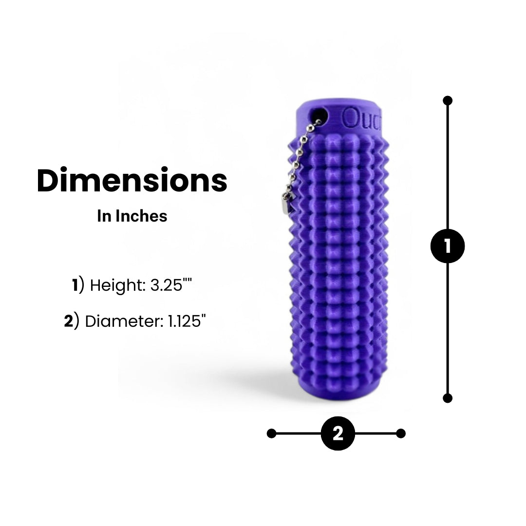 Little Ouchies Grippies dimensions shown, Little Ouchies Grippies Size, Little Ouchies Grippies are designed for pain stims, Little Ouchies Grippies for anxiety and stress, Little Ouchies for sensory regulation, Little Ouchies for self-soothing, pain stim toys for kids, autism fidgets for adults, discrete fidget toys 