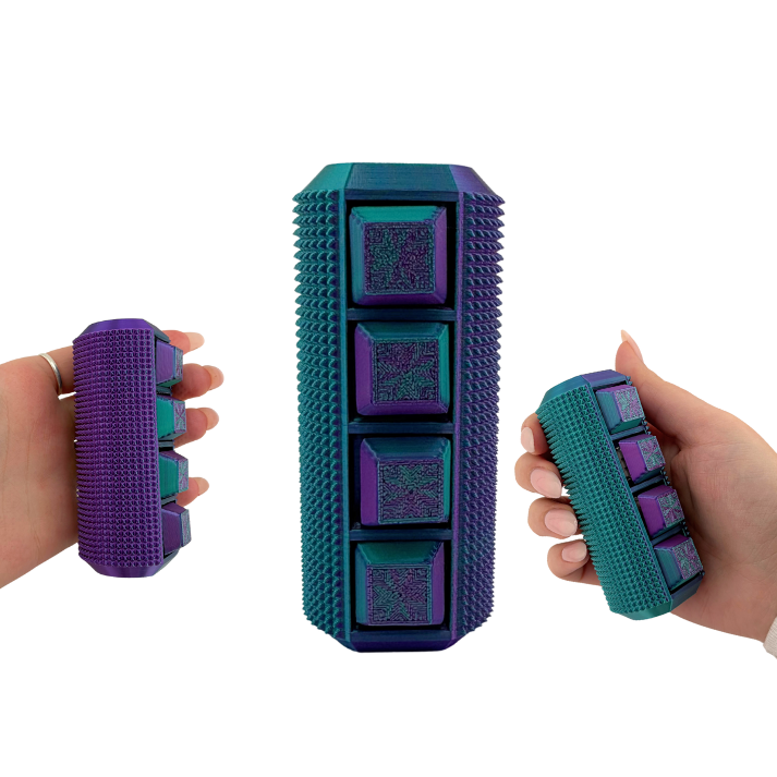 Little Ouchies Spikie Keytar, Little Ouchies Keytar are designed for pain stims, Little Ouchies Keytar for anxiety and stress, Little Ouchies for sensory regulation, Little Ouchies for self-soothing, pain stim fidgets, autism fidgets for adults, discrete fidget toys, fidget tools, pain stim tools, anxiety fidget, anxiety toy, keychain-friendly fidget, multi-sensory fidget, clicking fidget, squeeze fidget, pressure fidget, grippie fidget
