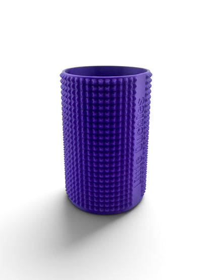 Little Ouchies Flex Can Coozie in purple, with the Little Ouchies name embossed down the side