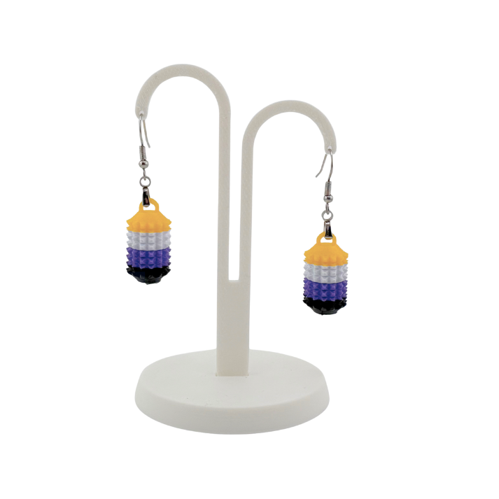 Little Ouchies Grippie Earrings, Little Ouchies Grippie Earrings designed for pain stims, Little Ouchies Grippie Earrings for anxiety and stress, Little Ouchies for sensory regulation, Little Ouchies for self-soothing, pain stim,, autism fidgets for adults, discrete fidget toys, small fidgets, wearable fidget, wearable fidget for adults, Pride earrings, Pride sensory earrings, pride sensory tools, pride fidgets, 
