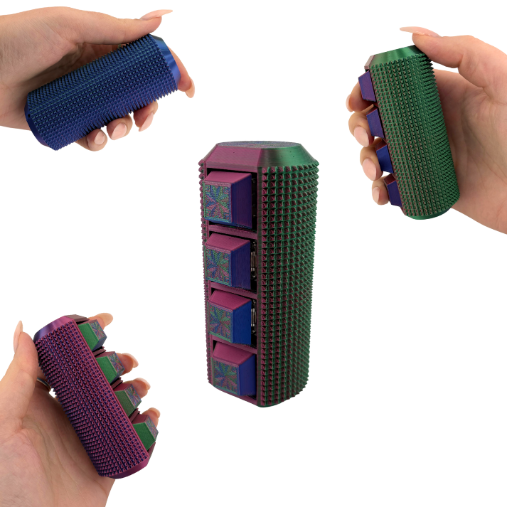 Little Ouchies Spikie Keytar, Little Ouchies Keytar are designed for pain stims, Little Ouchies Keytar for anxiety and stress, Little Ouchies for sensory regulation, Little Ouchies for self-soothing, pain stim fidgets, autism fidgets for adults, discrete fidget toys, fidget tools, pain stim tools, anxiety fidget, anxiety toy, keychain-friendly fidget, multi-sensory fidget, clicking fidget, squeeze fidget, pressure fidget, grippie fidget
