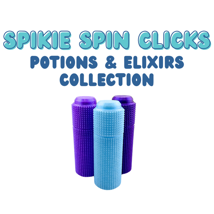 Little Ouchies Spikie Spin Click, Little Ouchies Spikie Spin Clicks designed for pain stims, Little Ouchies Spin Click for anxiety and stress, Little Ouchies for sensory regulation, Little Ouchies for self-soothing, pain stim fidgets, autism fidgets for adults, discrete fidget toys, fidget tools, pain stim tools, anxiety fidget, anxiety toy, keychain-friendly fidget, multi-sensory fidget, clicking fidget, squeeze fidget, spin fidget, fidget spinner 